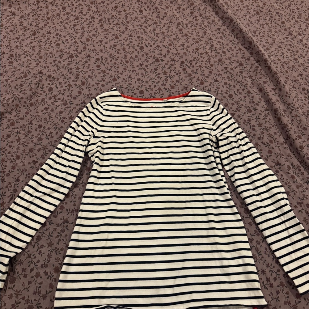 Boden Pleat Sleeve Striped Top